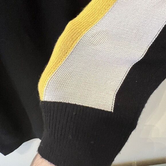 Fendi Womens Cashmere Colorblock Mesh White Yellow Black Size 40 - Picture 6 of 12